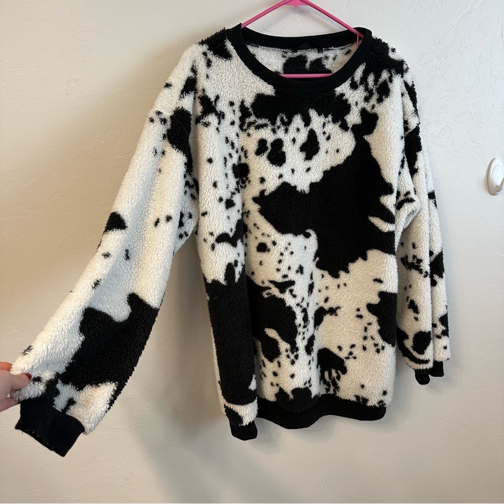 Black and White Cow Patterned Sweater